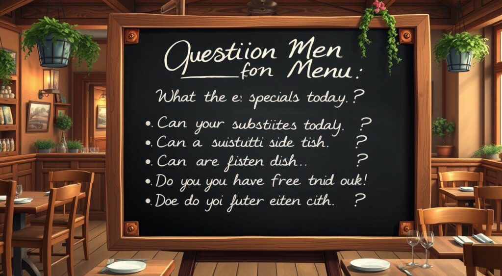 questions menu anglais